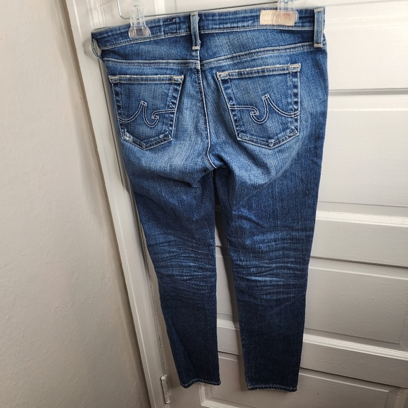 AG Adriano Goldschmied Stevie Ankle Slim Straight Jeans Distressed 29R - Picture 2 of 11
